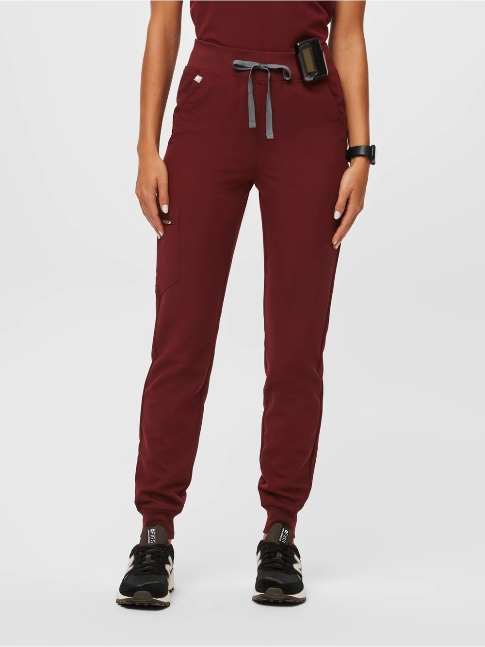 Zamora High Rise Jogger Scrub Pant - Burgundy